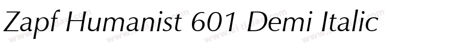 Zapf Humanist 601 Demi Italic BT字体转换